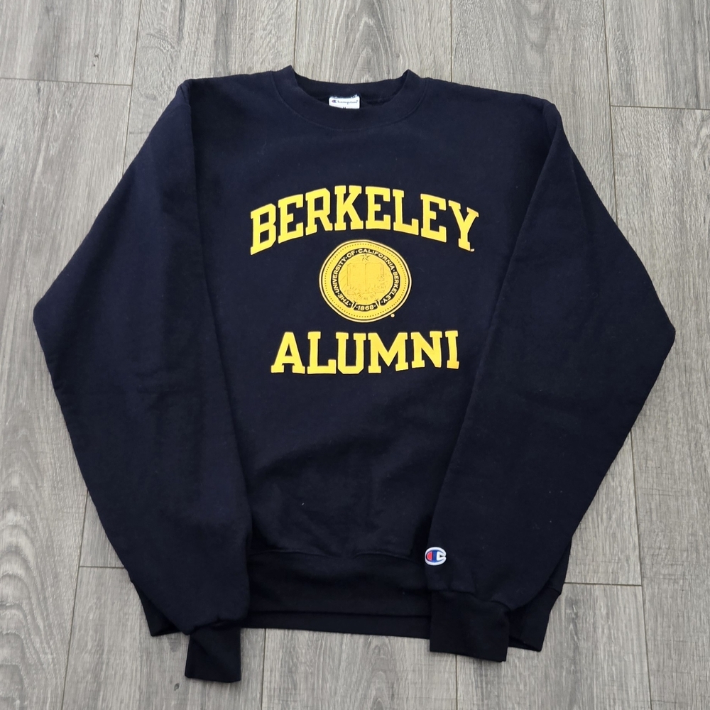 Champion Berkeley Alumni Black and Yellow Crewneck Sweater